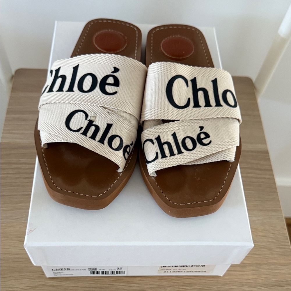 Chloe Cream and Brown Sandals